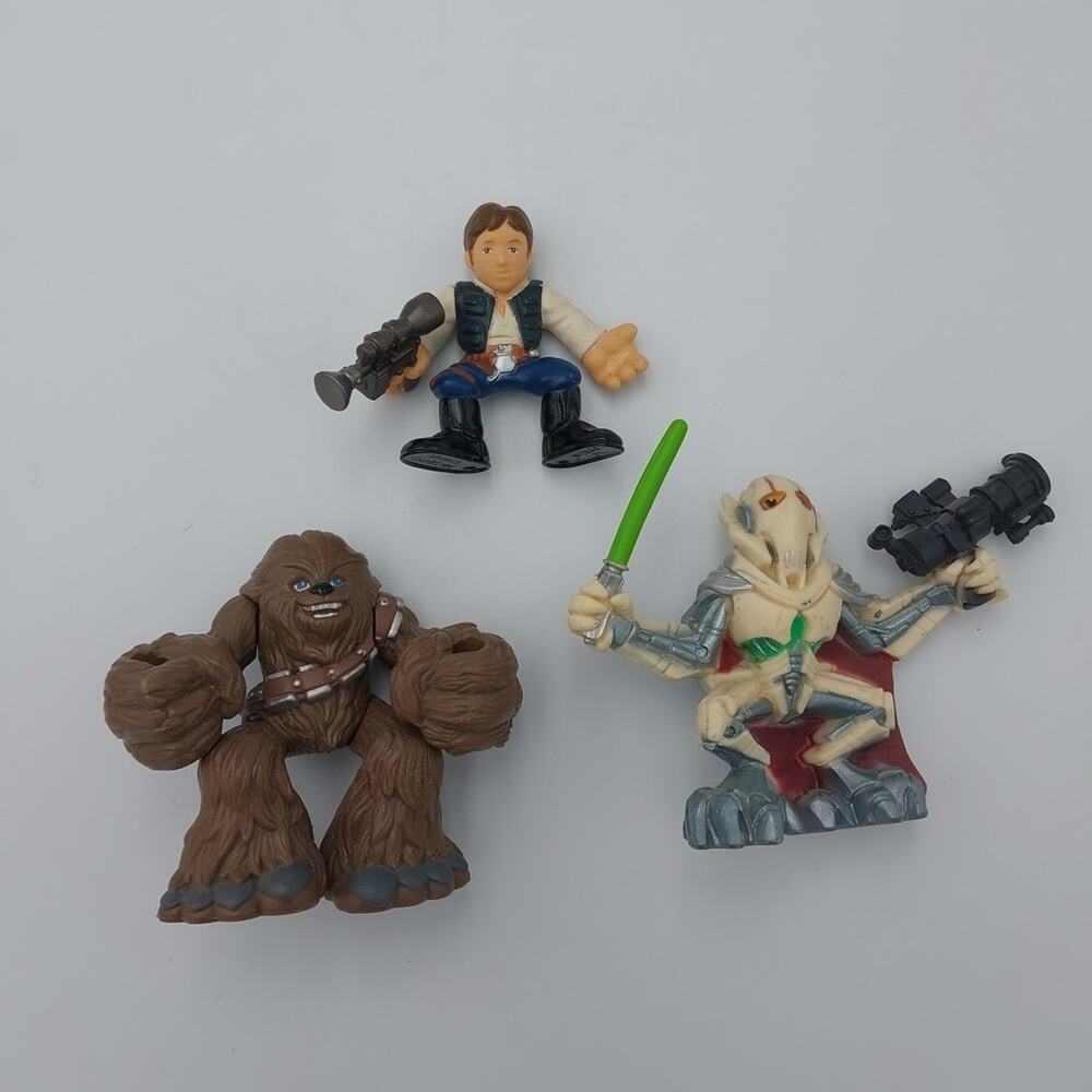Star Wars Mini Figures Hasbro Playskool Galactic Heroes Lot of 3 Grievous, Chewy